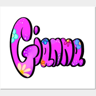 Gianna girls first name in purple Personalized personalised customised name Gianna Posters and Art